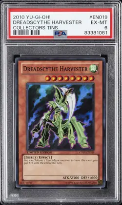 2010 YU-GI-OH! COLLECTORS TINS #EN019 DREADSCYTHE HARVESTER PSA 6 - Image 1