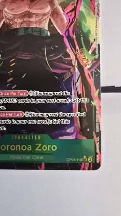 One Piece Wings of the Captain Roronoa Zoro OP06-118 Secret Rare SEC Alt Art ENG - Image 4