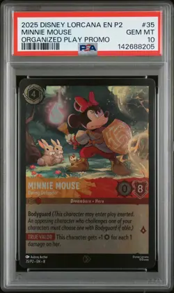 2025 DISNEY LORCANA EN P2-PROMO #35 MINNIE MOUSE - DARING DEFENDER PSA 10 - Image 1