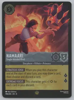 Disney Lorcana Cold Foil - Namaari - Single-Minded 198/204 - Reign of Jafar (8) - Image 1