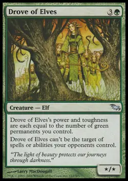 DROVE OF ELVES - MTG Shadowmoor Uncommon Creature - Image 1