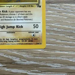 Pokemon TCG Hitmonlee 7/62 Fossil Set Holo Rare Card Vintage WOTC 1999 LP - Image 4