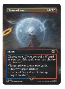 Magic The Gathering- Flame of Anor (Borderless), (LTR) #406 Rare NM - Image 1