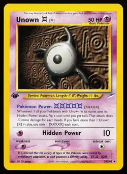 Unown [X] 30/105 Rare 1st Edition Neo Destiny Pokemon Card - Image 1