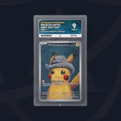 Pokemon TCG Pikachu Card with Grey Felt Hat Van Gogh Promo Ace 9 Not (PSA 9) - Image 3