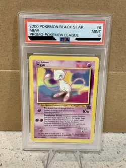 2000 Pokemon Mew Black Star Pokemon League Promo Card #8 PSA 9 MINT - Image 1