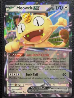 Pokemon Meowth EX 062/088 Holo Basic Cat TCG Card - Image 1