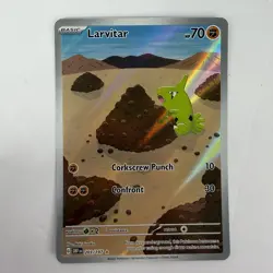 Pokemon Larvitar 203/197 Illustration Rare Holo SV03 Obsidian Flames TCG Card NM - Image 1