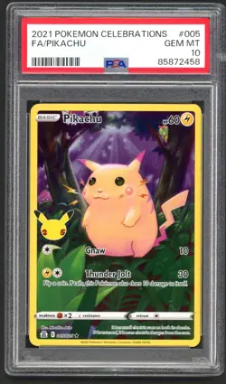 Pokemon Cards - PSA 10 Pikachu 005/025 - 25th Anniversary Celebrations - GEM MT - Image 1