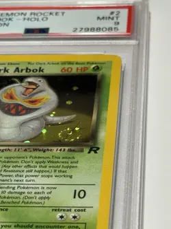 2000 Pokemon Team Rocket Dark Arbok Holo 1st Edition Card #2 Mint PSA 9 SWIRL - Image 2