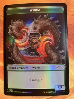 MTG Foil Wurm Token Secret Lair: Artist Series: Ryan Alexander Lee NM!! - Image 1