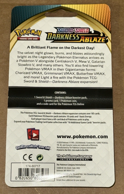 Pokemon TCG Sword & Shield Darkness Ablaze Booster Pack Pikachu + Coin SWSH039 - Image 2