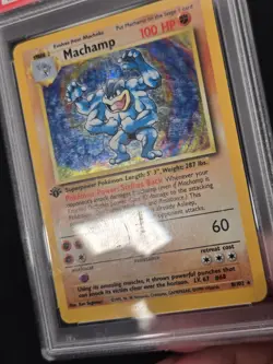 1999 POKEMON BASE SET 1ST EDITION 8/102 MACHAMP HOLO PSA 3 - Image 4
