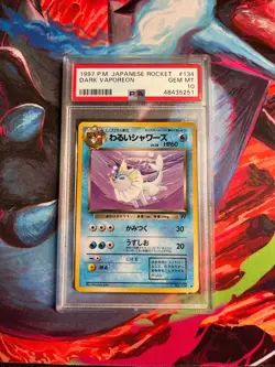 1997 Japanese Pokemon Rocket 134 Dark Vaporeon PSA 10 - Image 1