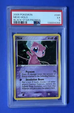 2006 Pokemon Mew Holo Black Star Promos #040 PSA 5 EX - Image 1