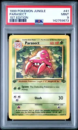 PSA 9 1999 POKEMON JUNGLE #41 PARASECT 1ST EDITION ENGLISH - Image 1