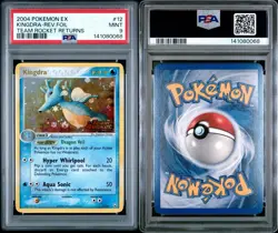 2004 POKEMON EX TEAM ROCKET RETURNS 12 KINGDRA-REVERSE FOIL Stamp PSA 9 - Image 3