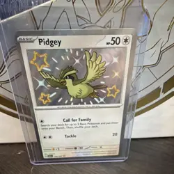 Pokemon Pidgey 196/091 SV: Paldean Fates Shiny Rare Holo Basic 50 HP - Image 1
