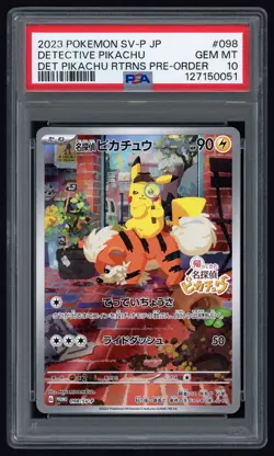 Detective Pikachu 098/SV-P Pokemon Pre-Order Promo Japanese GEM MINT PSA 10 - Image 1