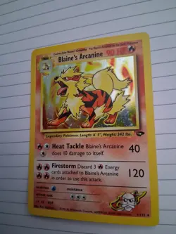 Pokemon TCG Blaine's Arcanine Gym Challenge 1/132 Holo Unlimited Holo Rare LP - Image 3