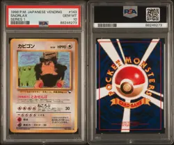 1998 Pokemon Snorlax Japanese Vending Series 1 #143 PSA 10 - Image 3