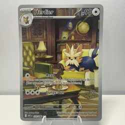 Pokemon TCG Herdier 155/086 Sv: White Flare Holo Illustration Rare MINT/NM - Image 1