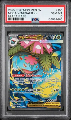 2025 POKEMON MEG EN-MEGA EVOLUTION ULTRA RARE #155 MEGA VENUSAUR EX PSA 10 - Image 1