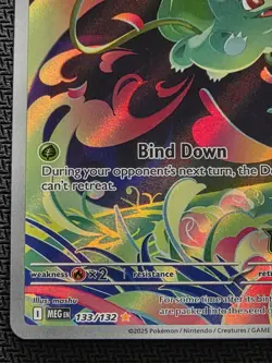 POKEMON TCG BULBASAUR 133/132 HOLO ILLUSTRATION RARE NM MEGA EVOLUTION STAMPED - Image 5