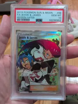 Pokemon Jesse & James Full Art Trainer Card 68/68 Hidden Fates PSA 10 Gem Mint - Image 1