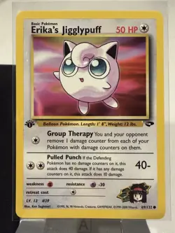 Erika's Jigglypuff 69/132 1ST Edition Gym Challenge - Pokemon Card NM - Image 1