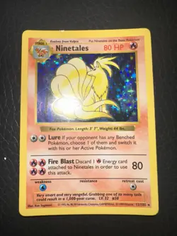 Ninetales 12/102 SHADOWLESS Base Set 1999 Holo Rare WOTC Pokemon Card TCG - Image 1