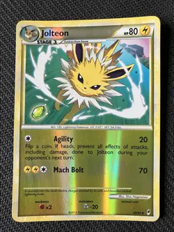 Jolteon 45/95 Call of Legends Reverse Holo Uncommon Pokemon Card 2011 - Image 1