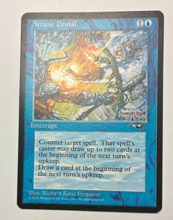 Magic Mtg Alliances Arcane Denial (Axe) Lp small dent on back - Image 1