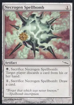 Necrogen Spellbomb -Foil Medium Play MTG Mirrodin - Image 1