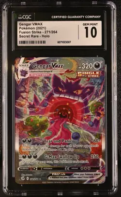 Pokemon Gengar VMAX Fusion Strike Secret Rare Full Alt Art #271 CGC 10 Gem Mint - Image 1