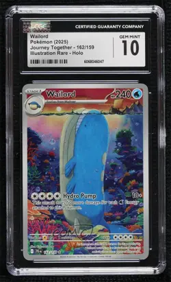 Wailord Illustration Rare Pokemon Journey Together (JTG) CGC 10 Gem Mint - Image 1