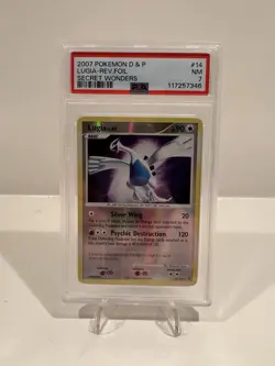 2007 Pokemon D&P Secret Wonders Lugia Reverse Holo PSA 7 - Image 1
