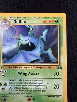 Golbat 34/62 Uncommon 1st Edition Fossil Pokemon TCG WoTC Vintage NP - Image 3