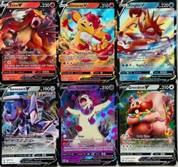 BIG POKEMON V FULL ART RARE ULTRA RARE HOLO FOIL 6 CARD LOT - NM-M - Image 1