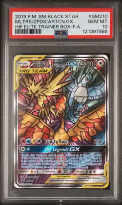 PSA 10 MOLTRES & ZAPDOS & ARTICUNO GX SM210 BLACK STAR PROMO HIF ETB POKEMON 😍 - Image 1
