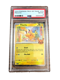 Pikachu Cosmos Holo #018 - PSA NM-MT 8 - 2024 Trick or Trade - Pokemon TCG - Image 1