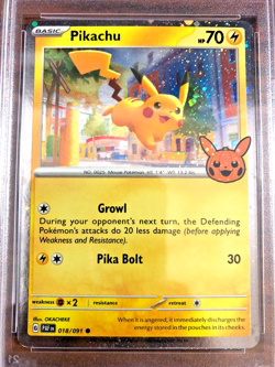 Pikachu Cosmos Holo #018 - PSA NM-MT 8 - 2024 Trick or Trade - Pokemon TCG - Image 2