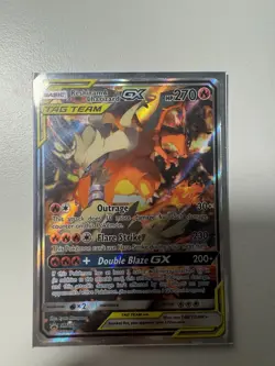 Pokemon Reshiram & Charizard GX SM201 Promo Full Art Holo Tag Team - Image 1