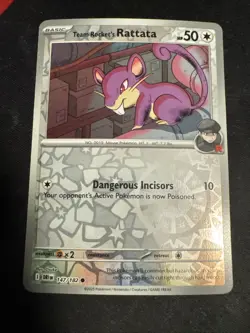 Pokemon Team Rocket's Rattata #147/182 English Destined Rivals Reverse Holo - Image 1