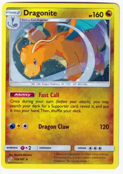 Dragonite Cosmos Holo Promo 119/181 LP Pokemon TCG - Image 1