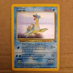 Pokemon Lapras Fossil Holo Rare 10/62 Unlimited 1999 - Image 1