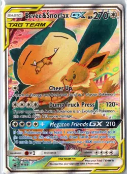 EEVEE & SNORLAX GX SM169 PROMO SM BLACK STAR PROMOS POKEMON MP - Image 1