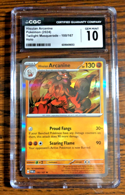 Hisuian Arcanine Holo Rare #100 - CGC GEM MINT 10 - Twilight Masquerade -Pokemon - Image 1