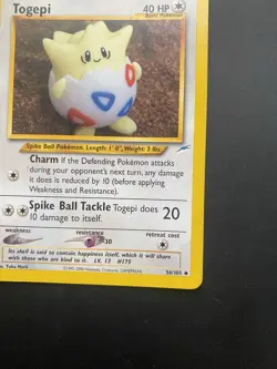 Pokemon Togepi Neo Destiny 56/105 Uncommon 40 HP Regular Unlimited English 2000 - Image 3