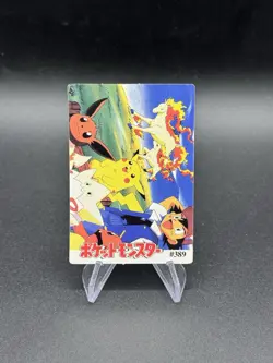 Pikachu Ash Holo Pokemon Vintage Pocket Monster Vending Prism Sticker 395 - Image 2